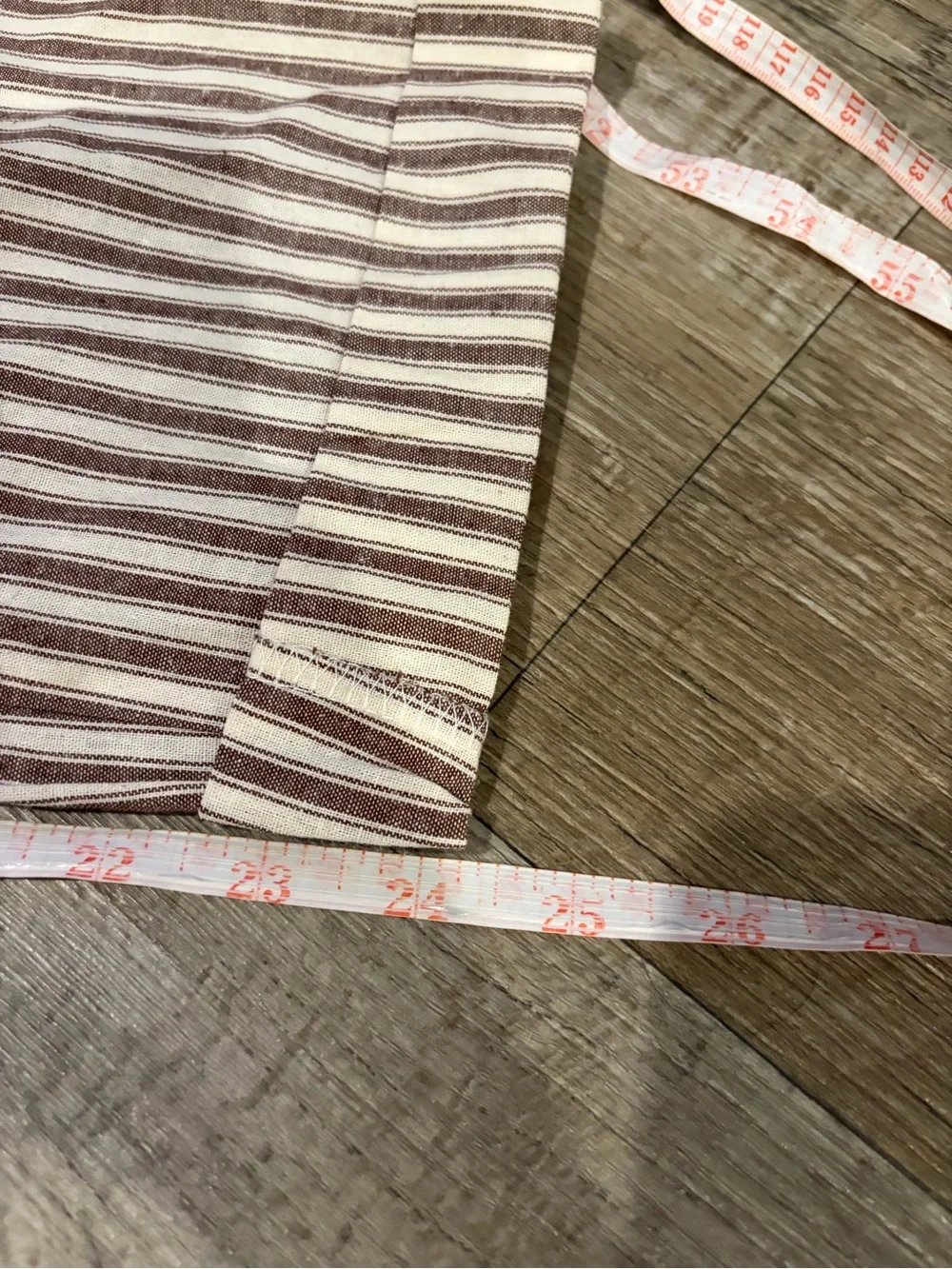 Striped Drawstring Women’s Pants - Beige & Brown. Size Small